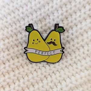 Brand New Perfect Pear Pair Enamel Pin Friends Love Kawaii Happy Cartoon Smiley
